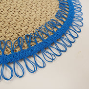 Charlo's Set of 2 Blue Sustainable Brazilian Jute Liz Round Placemats Sousplat 16