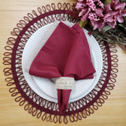 Charlo's Set of 2 Red Wine Sustainable Brazilian Jute Liz Round Placemats Sousplat 16