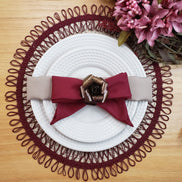 Charlo's Set of 2 Red Wine Sustainable Brazilian Jute Liz Round Placemats Sousplat 16