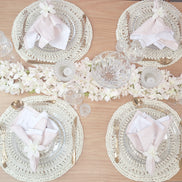 Charlo's Set of 4 Off White Sustainable Rustic Chic Round Placemats 16