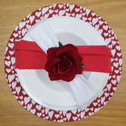 Charlo's Set of 4 100% Red Christmas Solid Cotton Cloth Napkins 18