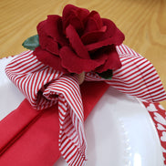 Charlo's Set of 4 Red 100% Cotton Solid Cloth Napkins 15