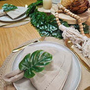 Set of 4 Tabletop Collection Indoor/Outdoor Beige String Round Placemat 15