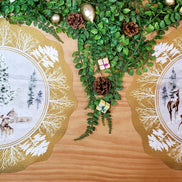 Maison Charlô - Set of 4 Waterproof Placemats Christmas Reindeer Gold