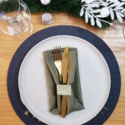 Conjunto de 4 capas redondas para jogos americanos, tecido Feliz Natal, 35,5 cm diâmetro