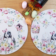 Set of 4 Happy Easter Garden Rose Covers for Round Placemats 14