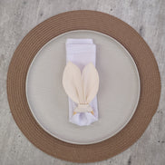 Maison Charlo | Conjunto de 4 Porta-Guardanapos Orelha de Coelho | Decoração de Páscoa para Mesa (Branco Off-white)