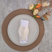 Maison Charlo | Conjunto de 4 Porta-Guardanapos Orelha de Coelho | Decoração de Páscoa para Mesa (Branco Off-white)