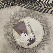 Charlo's Set of 4 Grey 100% Cotton Solid Cloth Napkins 15