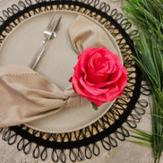 Charlo's Set of 2 Black Sustainable Brazilian Jute Liz Round Placemats Sousplat 16