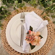Charlo's Set of 4 Nude Sustainable Rustic Chic Round Placemats 16