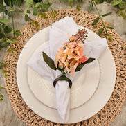 Charlo's Set of 4 Nude Sustainable Rustic Chic Round Placemats 16