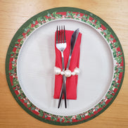 Set of 4 Round Placemats Covers Christmas Snowman Cloth 14