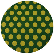 Set of 4 Cotton Placemat Covers with Large Green and Gold Polka Dots 14