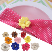 Maison Charlô | Conjunto de 4 Anéis de Guardanapo Delicados com Flores | Casamento, Ação de Graças, Natal, Ano Novo, Casamento, Banquete, Aniversário