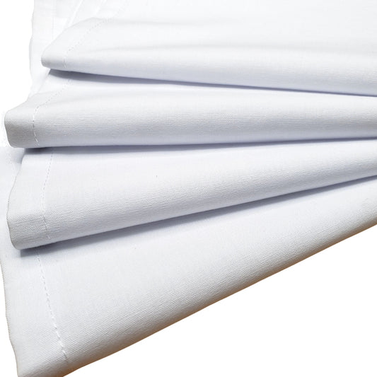 Charlo's Set of 4 White 100% Cotton Solid Cloth Napkins 15" by 15" Washable Reusable