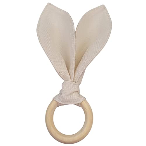 Maison Charlo | Anéis de Guardanapo Orelhas de Coelhinho Xadrez Bege e Creme | Conjunto de 4 Peças | Páscoa