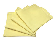 Charlo's Set of 4 Yellow 100% Cotton Solid Cloth Napkins 15
