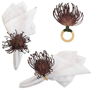 Set of 4 Purple Rustic Savanna Flower Napkin Rings
