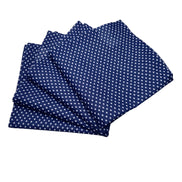 Charlo's Set of 4 Navy Blue Polka Dot 100% Cotton Cloth Napkins 15