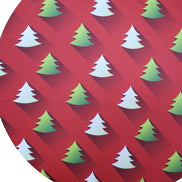 Set of 4 Round Placemats Covers Green Gradient Christmas Tree Cloth 14