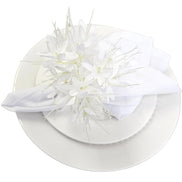 Set of 4 White Mini Lilies Flower Napkin Rings for party, wedding, birthday, celebration