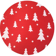 Conjunto de 4 Capas para Jogo Americano Redondo Árvore de Natal em Tecido 35,5 cm Diâmetro - Sintético - Vermelho