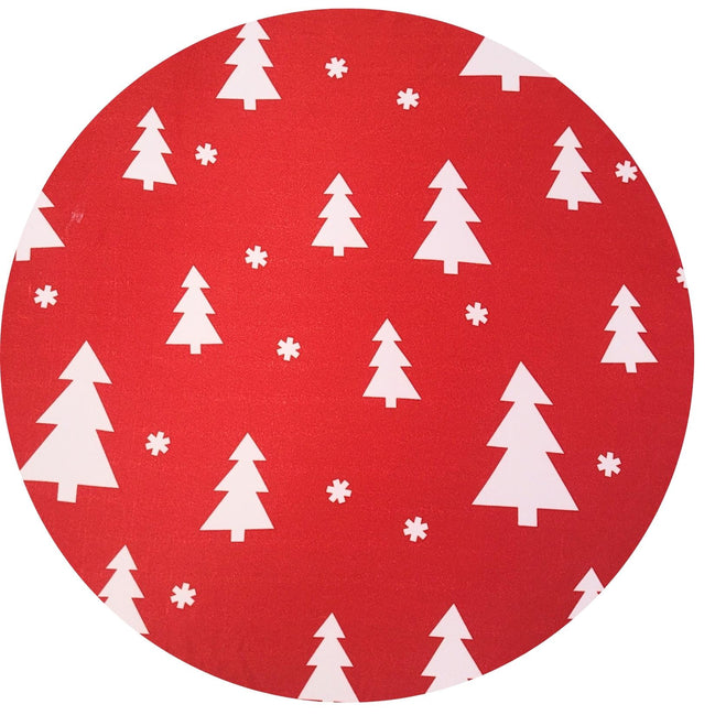 Conjunto de 4 Capas para Jogo Americano Redondo Árvore de Natal em Tecido 35,5 cm Diâmetro - Sintético - Vermelho