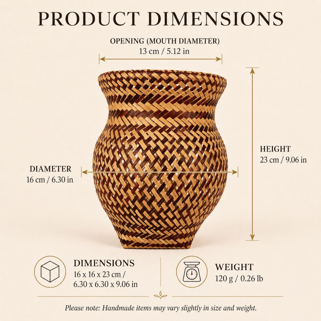 Brazilian Indigenous Art | Urutu Baniwa Jar – Terracotta 6.30 x 6.30 x 9.06 in