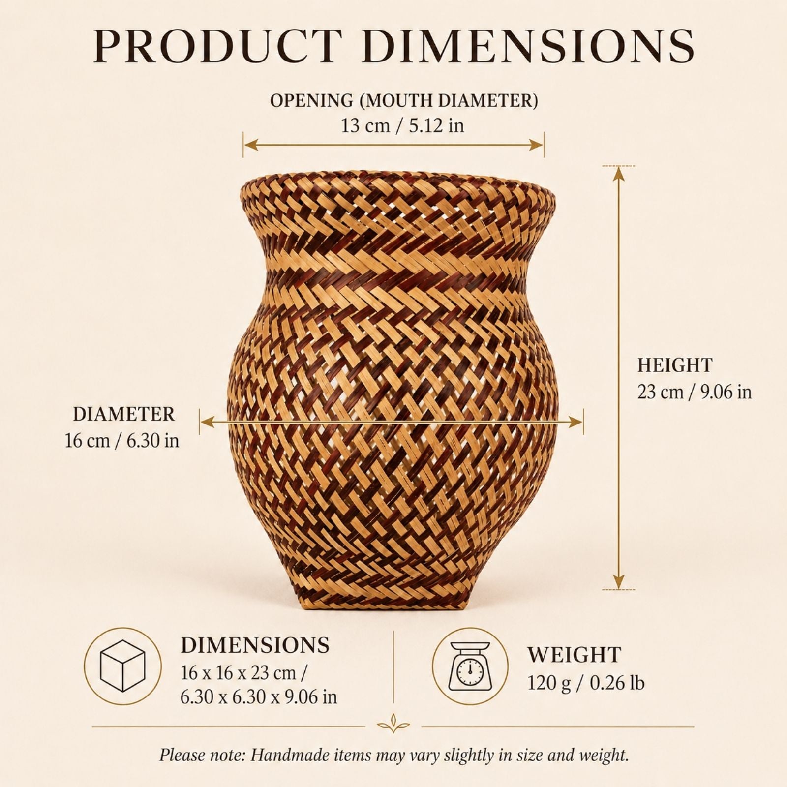 Brazilian Indigenous Art | Urutu Baniwa Jar – Terracotta 6.30 x 6.30 x 9.06 in