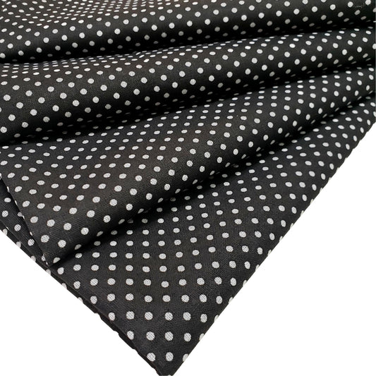 Charlo's Set of 4 Black Polka Dot 100% Cotton Cloth Napkins 15" by 15" Washable Reusable
