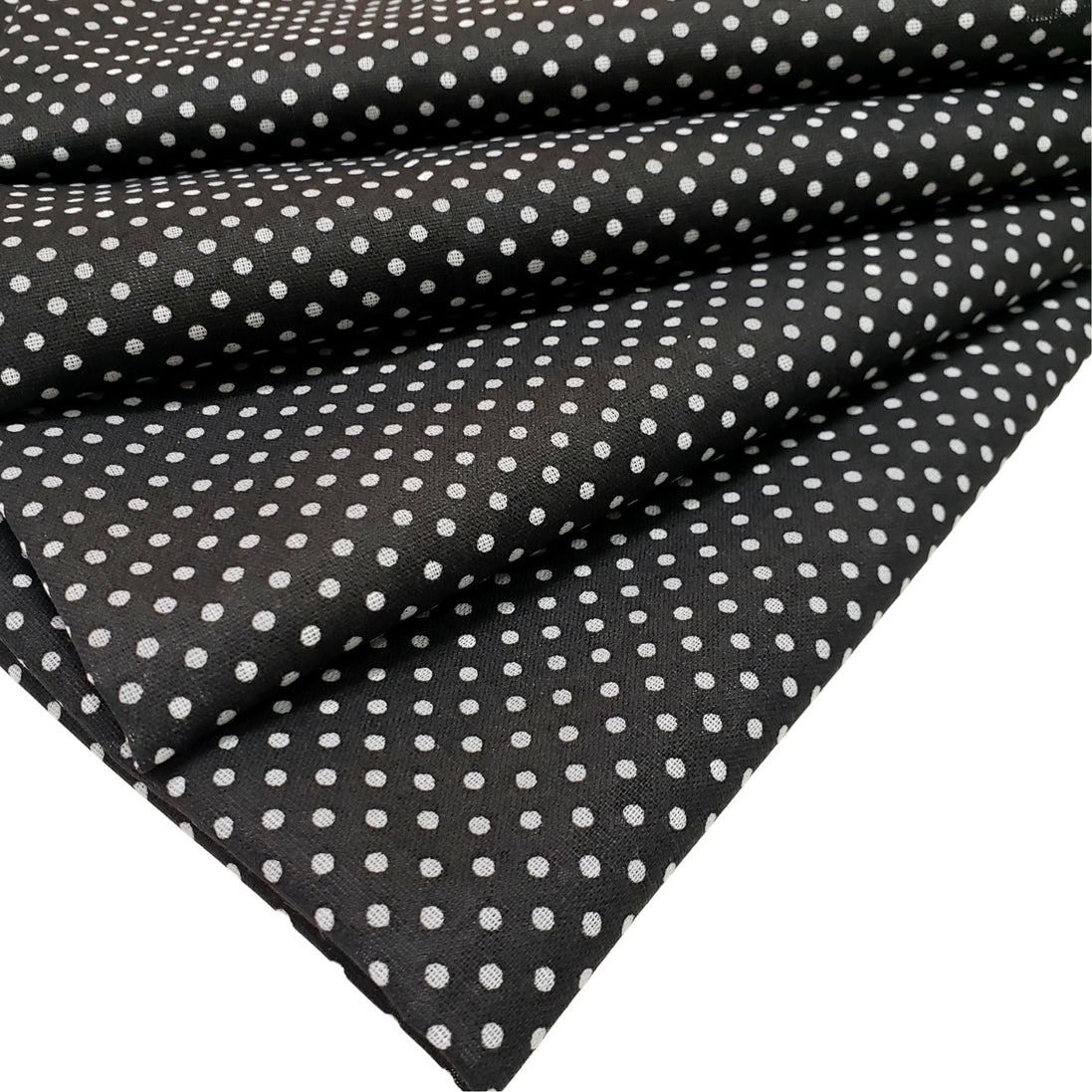 Jogo de 4 Guardanapos de Pano Charlo de Bolinhas Pretas 100% Algodão 38 cm x 38 cm Lavável Reutilizável