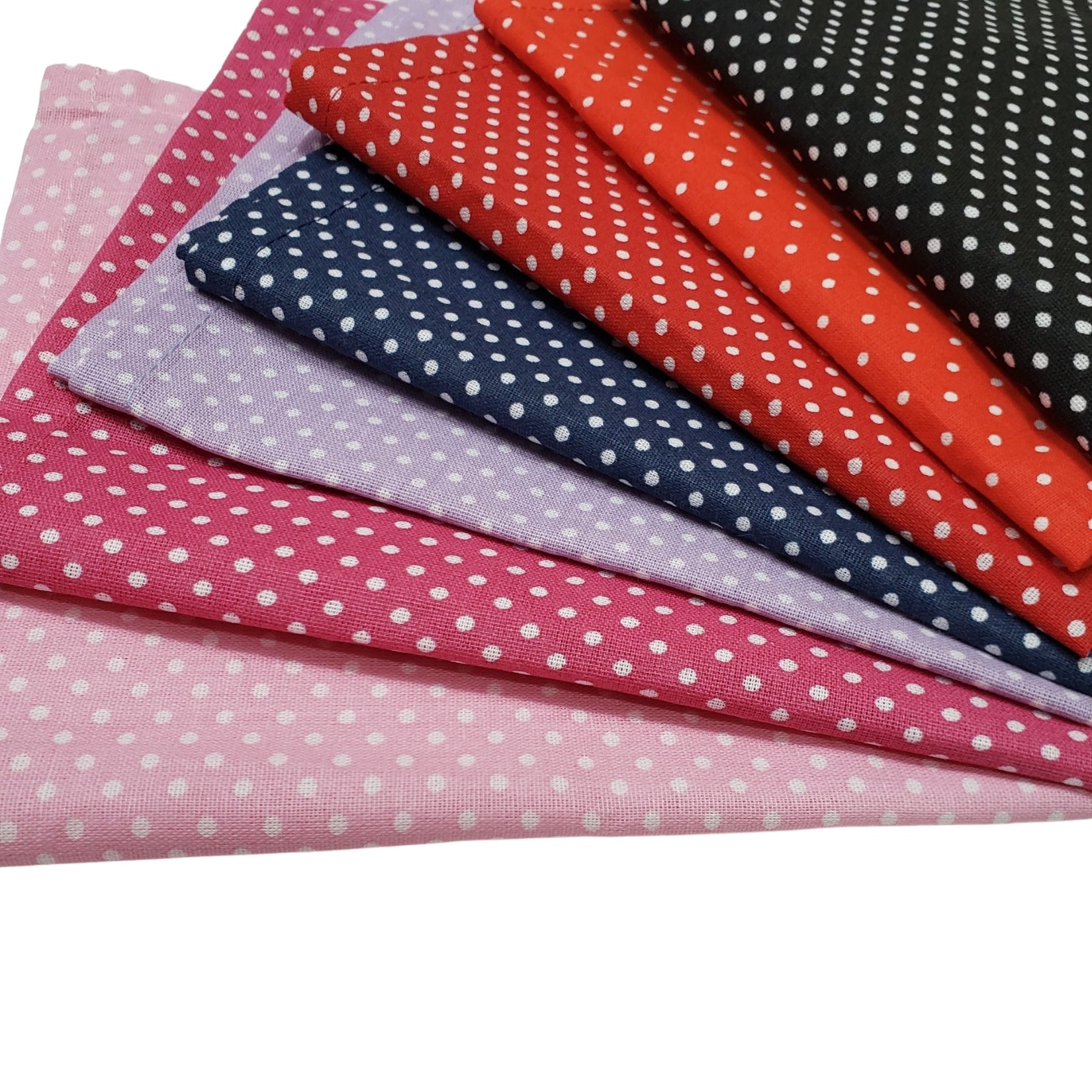 Charlo's Set of 4 Navy Blue Polka Dot 100% Cotton Cloth Napkins 15