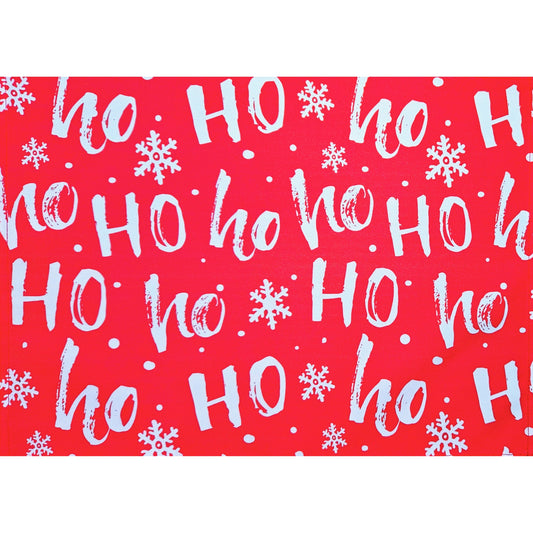 Set of 4 Placemats Ho ho ho Red Christmas Cloth Waterproof 17" by 13"