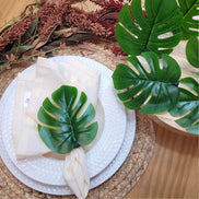 Maison Charlô | Wholesale Set 30 or 60 Green Monstera Leaf Napkin Rings Ecofriendly Pack