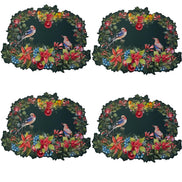 Maison Charlô - Set of 4 Waterproof Placemats Christmas Bird - Green