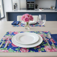 Charlo's Set of 4 Rectangular Placemats Celestial Floral 18