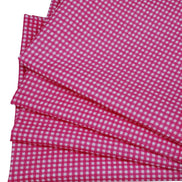 Charlo's Set of 4 Pink 100% Cotton Plaid Cloth Napkins 15