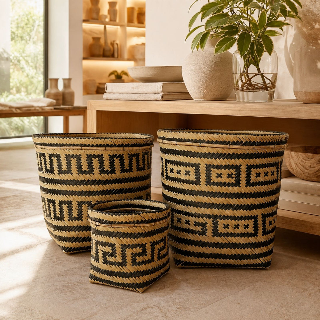 Brazilian Indigenous Art | Urutu Baniwa Basket – Serpentine Pattern – 10.24 in