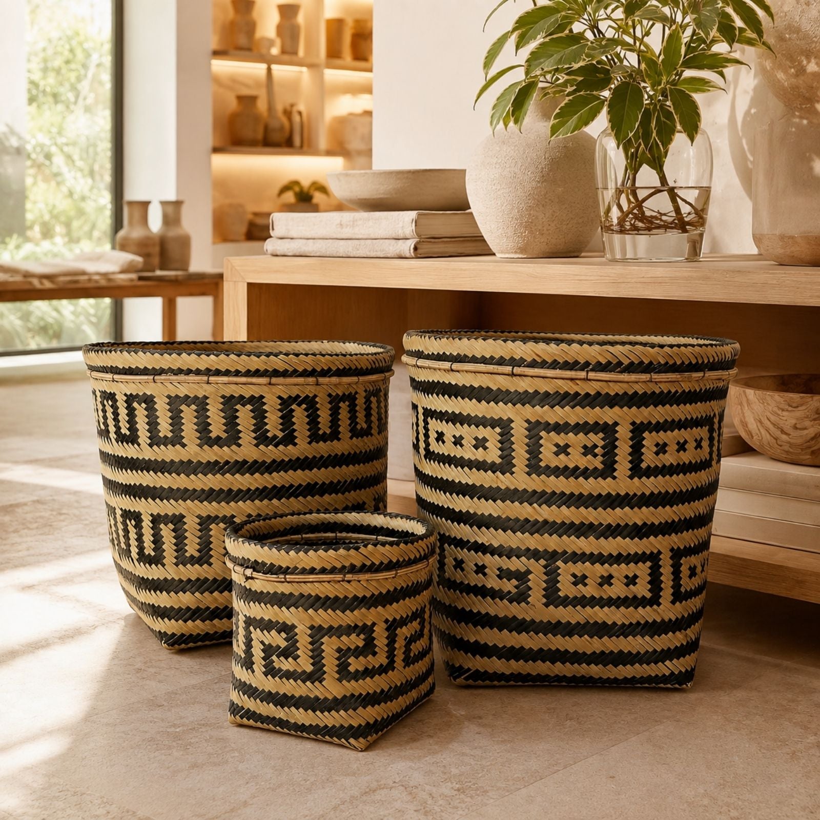 Brazilian Indigenous Art | Urutu Baniwa Basket – Serpentine Pattern – 10.24 in