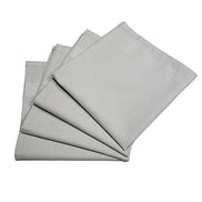 Charlo - Conjunto de 4 Guardanapos de Pano Sólidos 100% Algodão Cinza Claro 38x38cm Laváveis Reutilizáveis