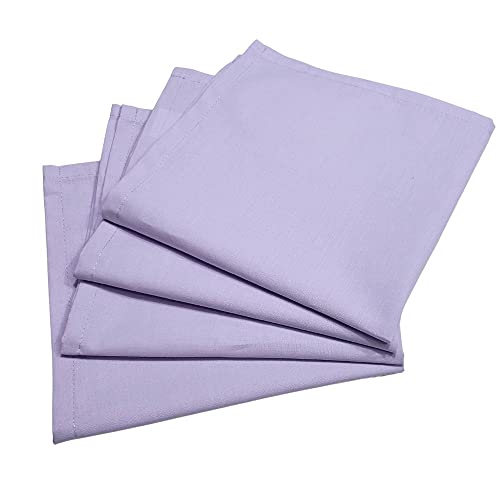Charlo's Set of 4 Lilac 100% Cotton Solid Cloth Napkins 15