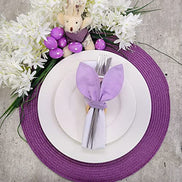 Maison Charlo | Conjunto de 4 Anéis de Guardanapo Orelhas de Coelho Lilás | Decorações de Páscoa para Mesa