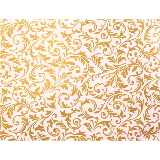 Set of 4 Placemats Golden Arabesque Christmas Cloth Waterproof 17" by 13"