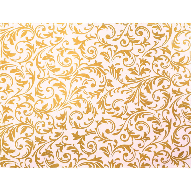 Conjunto de 4 Jogos Americanos Arabesco Dourado Natal Tecido Impermeável 43cm x 33cm