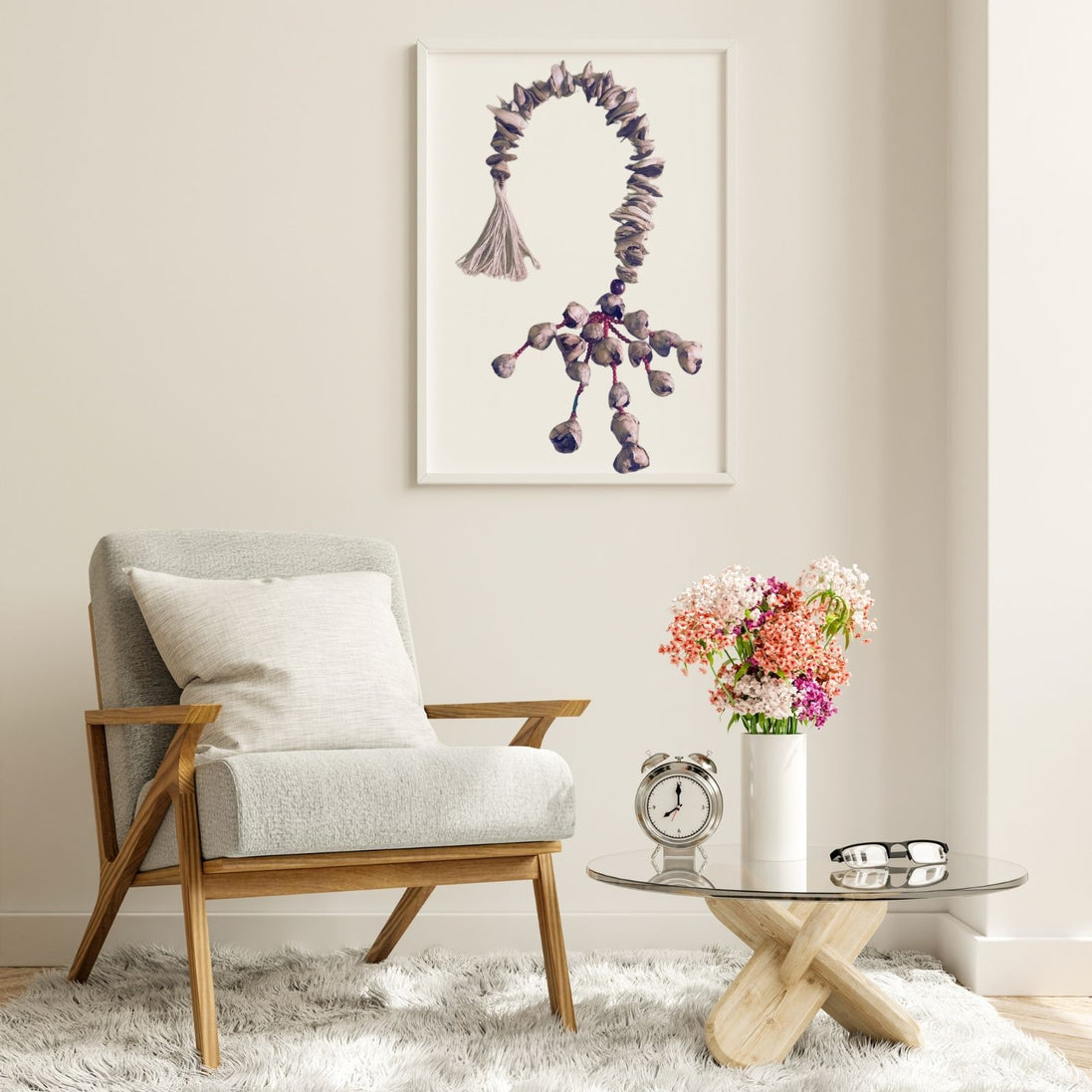 BIOJoias Colar Decorativo de Mesa com Cascalho de Coco Babaçu da Amazônia Feito à Mão para Sala de Estar, Quarto, Entrada