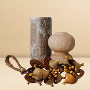 BIOJoias Decoração de Mesa Boho Moderna buquê de Babaçu Colar Decorativo de Mesa Decoração Sustentável Feita à Mão para Sala de Estar, Quarto, Entrada
