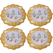 Maison Charlô - Set of 4 Waterproof Placemats Christmas Reindeer Gold