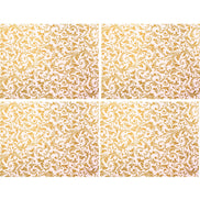 Conjunto de 4 Jogos Americanos Arabesco Dourado Natal Tecido Impermeável 43cm x 33cm
