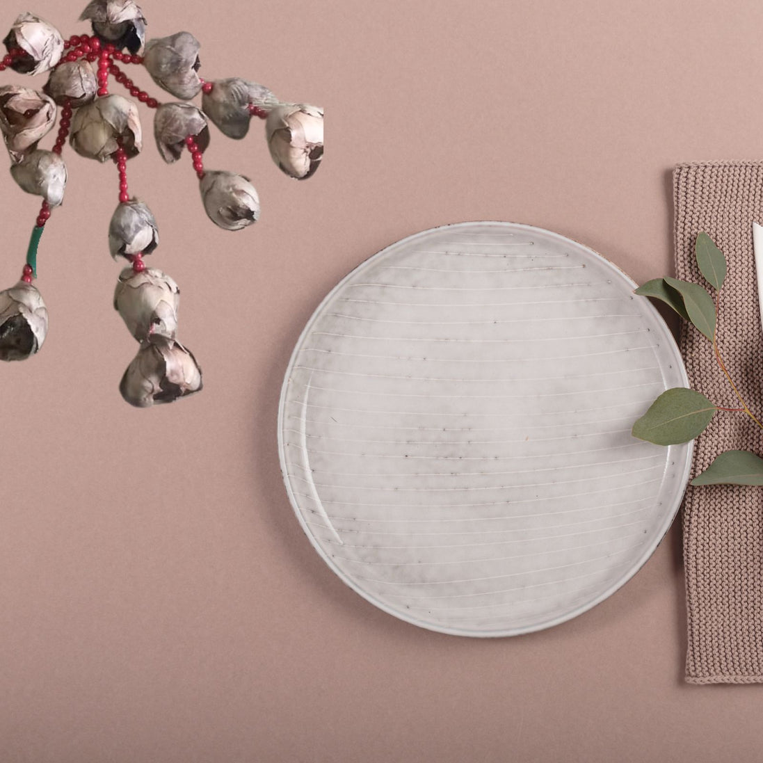 BIOJoias Colar Decorativo de Mesa com Cascalho de Coco Babaçu da Amazônia Feito à Mão para Sala de Estar, Quarto, Entrada